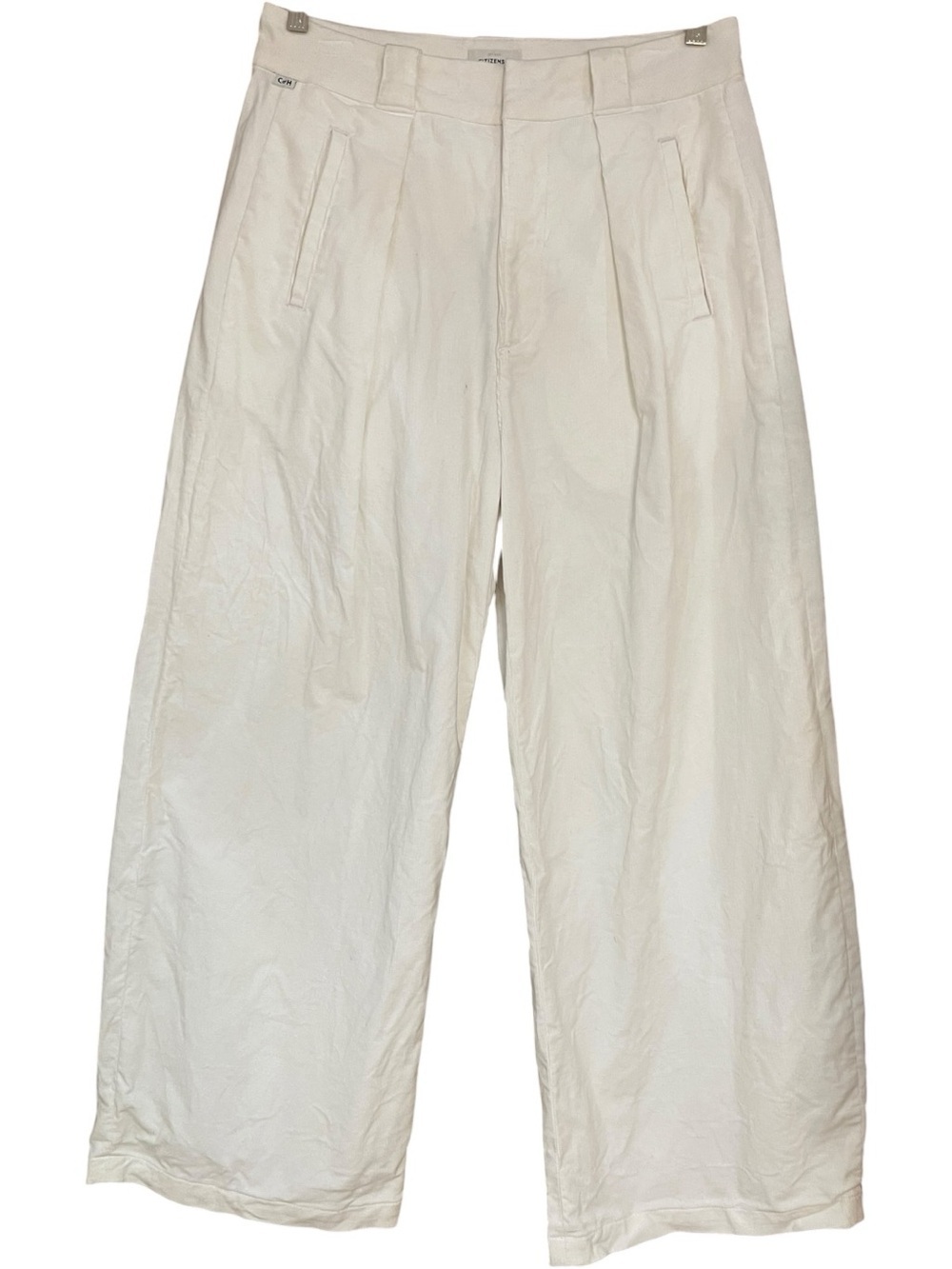 Citizens of Humanity Flight Pleated Barrel Leg Cords Corduroy Pants Cream